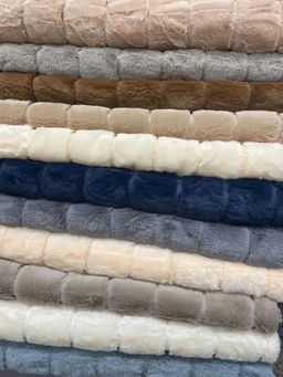 Плед Меховой КРОЛИК ПОЛОСКА 200x230 см Синий