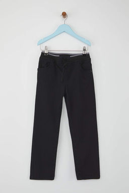 Siyah 100% Pamuk Beli Lastikli Erkek Cocuk Duz Denim Jeans TKDAW26JE00002 - Trendyolmilla фото 2