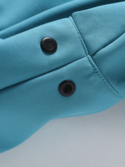 Парка женская софтшелл виндстоппер удлинённая с капюшоном бирюзового цвета 9614_1Br