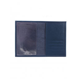 Обложка для паспорта Croco-П-405 (5 кред карт) натуральная кожа синий бергамо (47) 264834  фото 2