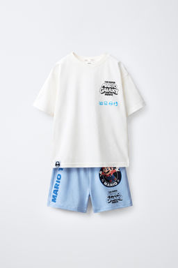 6-14 A?OS/ PIJAMA ESTAMPADO MARIO BROS   NINTENDO / Azul / Blanco