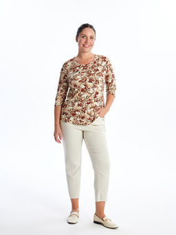 Bisiklet Yaka Desenli Kad?n Bluz