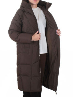 8855 BROWN Пальто зимнее женское (200 гр. холлофайбер)
