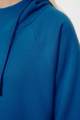 Saks Kapusonlu Oversize Sardonlu Orme Sweatshirt