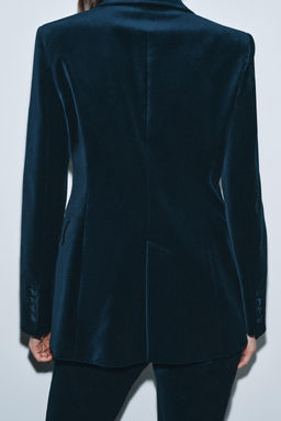 ZW COLLECTION VELVET BLAZER - Zara фото 3