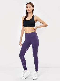 Легинсы женские спортивные с высокой талией в фиолетовом цвете слива 342288 - Mark formelle фото 3