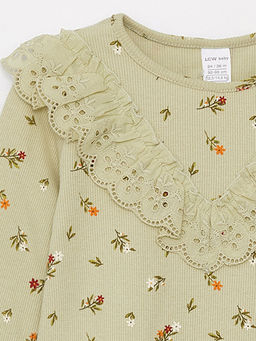 Bisiklet Yaka Bask?l? K?z Bebek Ti??rt - Waikiki фото 3