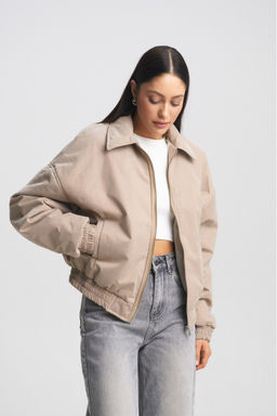 Куртка-бомбер с воротом Beige - Erist store фото 3