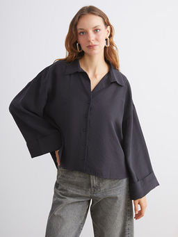 Oversize Modal Kar???ml? Kad?n G?mlek