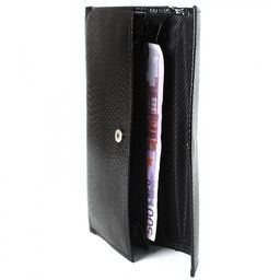 Портмоне женское Croco-ПР-954 натуральная кожа 3 отд, 17 карм, черный змея (201) 209307  фото 4