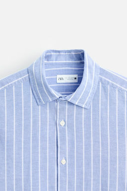 STRIPED COTTON - LINEN SHIRT - Zara фото 9