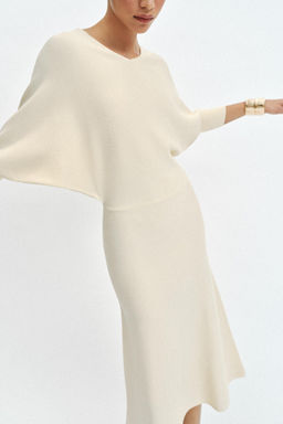 VESTIDO MIDI PUNTO / Crudo - Zara фото 3