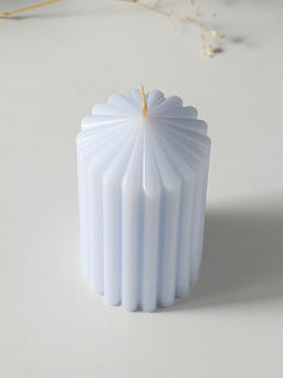 Свеча - цилиндр 7×14 см, 370 г, рифлёная, лаванда