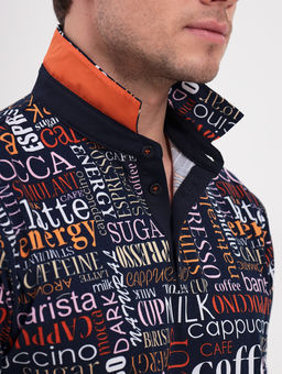 Джемпер мужской с воротником поло короткий рукав GREG G144-KP1246-UT14 (принт буквы)  фото 2