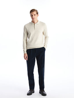 Polo Yaka Uzun Kollu Erkek Triko Kazak