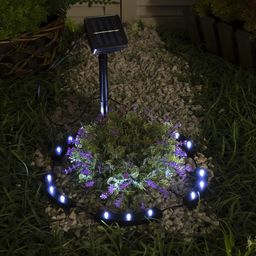 Садовый светильник на солнечно батарее «Обруч», 15 LED, свечение белое