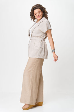 Костюм Michel Chic 1429 бежевый белый полоска фото 2