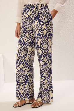 TRENDYOLMILLA Cok Renkli Etnik Desen Genis Kal?p Wide Leg Dokuma Pantolon TWOSS25PL00030 фото 3