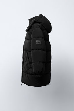 LONG PUFFER COAT WITH LABEL - Zara фото 3