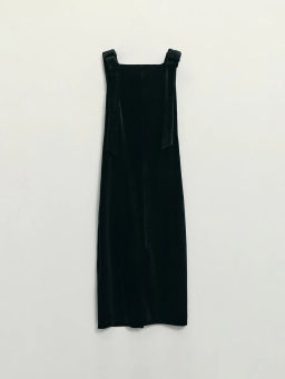 Бархатное платье миди с бантами на бретелях / Zarina