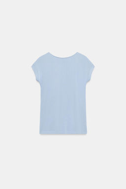 CAMISETA SEMITRANSPARENTE / Azul claro - Zara фото 6