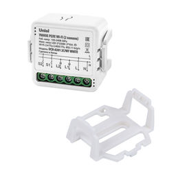 UCH-A301 2C/WF WHITE Умное реле Wi-Fi. 2 канала. 100-240В. 2*10А. 2*2200Вт. 2*250Вт для светодиодов. Встраиваемое. Голосовое управление+приложение UnielSmart. TM Uniel