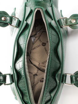 LACCOMA сумка ИГР25061-крокодил-черный эко кожа хлопок  фото 4