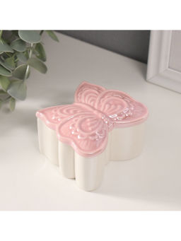 Шкатулка для украшений Бабочка фигурная, керамика, розовый перламутр, 7.3?7.3?4.5 см
