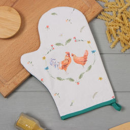 Варежка-прихватка Этель Курочка и петух 20х28см,саржа, 100% х/л, ватин 250г/м2