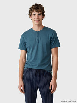 Bisiklet Yaka Erkek Pijama ?st?