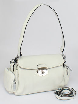 Сумка женская натуральная кожа GU 2033-3626, 1отд, плечевой ремень, белый SALE 259847