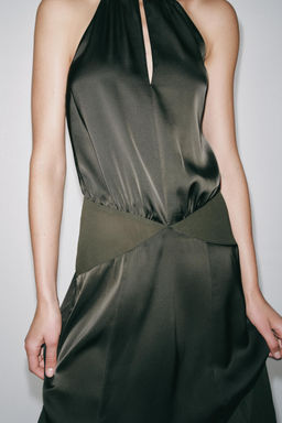 VESTIDO LARGO HALTER / Khaki - Zara фото 2