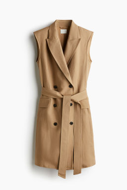 Vestido blazer en mezcla de lino