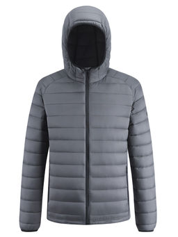 Куртка мужская гибридная стёганая с капюшоном с графеновой подкладкой темно-серого цвета 9621_1TC