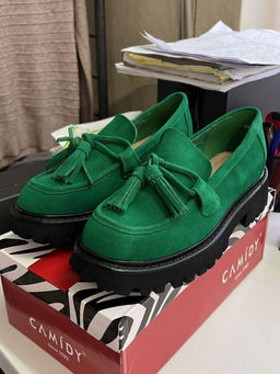 03-5929-3 GREEN Лоферы женские (натуральная замша) - No name фото 15