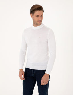Ekru Slim Fit _eyrek Yaka Basic Triko Kazak - Pierre cardin фото 3