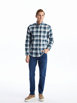 Regular Fit Uzun Kollu Ekose Poplin Erkek G?mlek