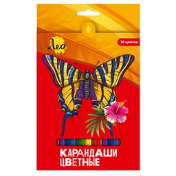 Лео Ярко Набор цветных карандашей LBSCP-36 заточенный 4 х 36 цв