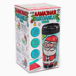 Термокружка детская с алмазной мозаикой Дед Мороз, 450 мл, набор для творчества