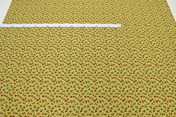 Теплый хлопок Цветочный каприз цв.св.золотисто-оливковый, ш.1.5м, хлопок-100%, 150гр/м.кв - Купава фото 3