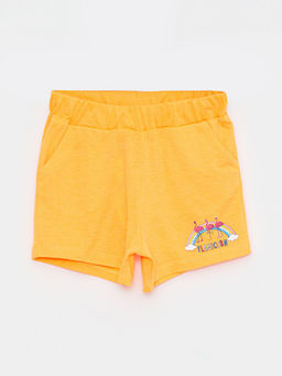 Beli Lastikli Bask?l? K?z ?ocuk ?ort