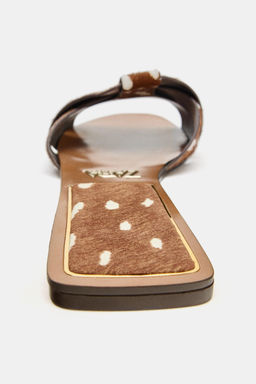 SANDALIA CRUZADA PIEL CON PELO / Multicolor - Zara фото 4