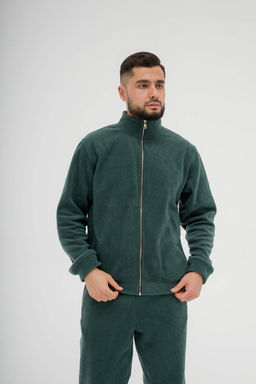 517 Костюм мужской на молнии, флис, темно-зеленый - Knitka wear фото 8