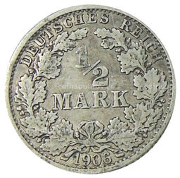 1/2 марки 1906 года F Германия
