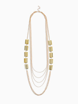 Набор 2 предмета: серьги, бусы Унисон прямоугольники, цвет золото, 80 см