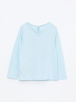 Bisiklet Yaka Uzun Kollu Bask?l? K?z Bebek Ti??rt - Waikiki фото 2