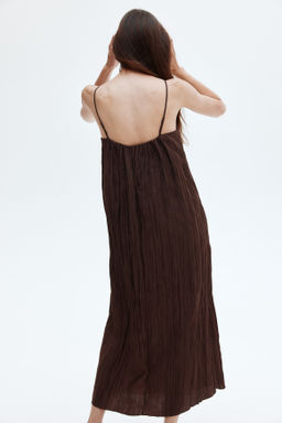 Vestido efecto arrugado con tirantes espagueti - H&m фото 5