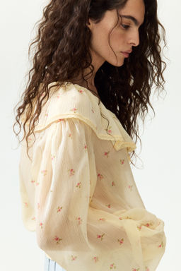 Blusa de gasa con efecto arrugado - H&m фото 2