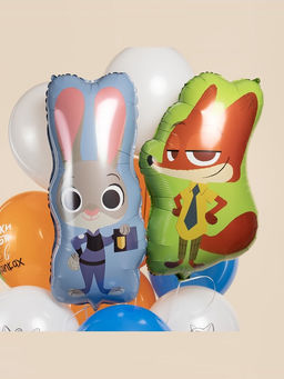 Цена за 2 шт. Воздушный шар фольгированный 29" «Зайка Полицейский»