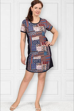 Туника трикотажная с боковыми карманами, темная отделка (437-2) - Плиона фото 2